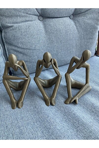 Home Düşünen Adamlar 3'lü Set 15 cm yüks. (Görmedim, duymadım, Bilmiyorum)