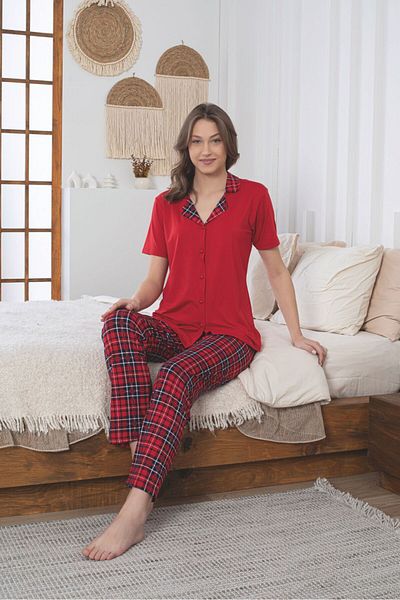 Asel Set pijama Milan cu nasturi pentru femei