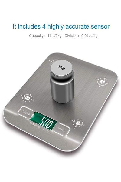 fulina Portable Smart Scale , With LCD Digital Display, Slim Stainless, for Body Weight, Silver