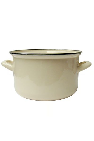 Emalia Olkusz 1907 Enamel pot 22cm, 5.4L, cream