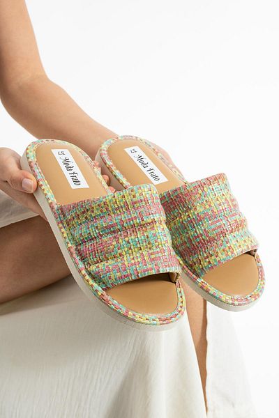 Moda Frato Papuci de damă Mabel Papuci de casă pentru piscină în aer liber, mare, plajă