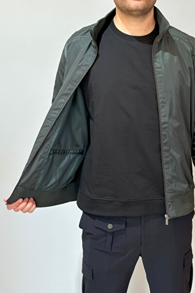 REMSA Men's Zippered Seasonal Jacket Single Top Khaki Reu-9114