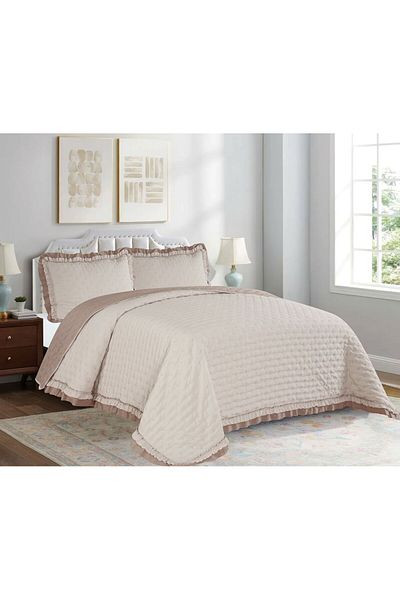 Dainty Home مفرش سرير مزدوج من Yünteks Dainty Home Lara Mink