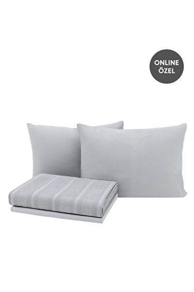 Yataş Liona Single 100% Cotton Pique Set - Gray