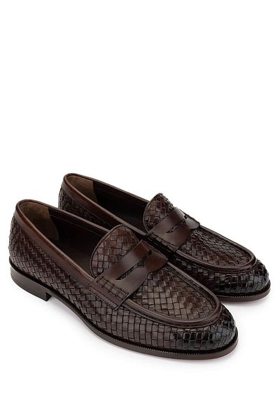 Tamer Tanca Men's Genuine Leather Brown Loafer Shoes