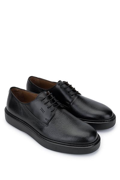 Tamer Tanca Men's Genuine Leather Black Casual Shoes