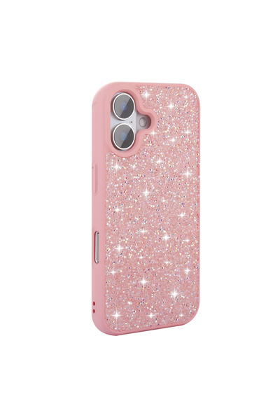 UnDePlus Apple iPhone 16 Kılıf Parlak Taşlı Tasarım Pırlanta Kapak