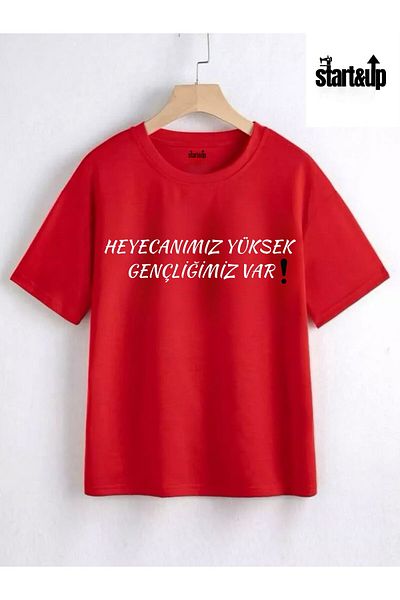 QUEENSTOWN Unisex Crew Neck Oversize T-Shirt with Slogan Printed on the Front
