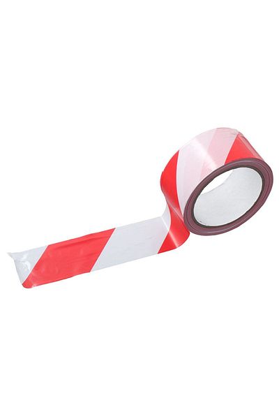 Generic Red and White Safety Warning Tape - Non-Adhesive, Ideal for Construction Sites - 100 Yards x 3 Inches