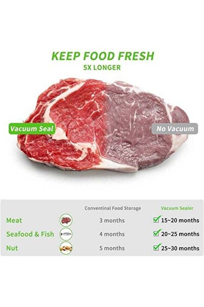 COOYA Vacuum Sealer, Food Saver Vacuum Sealer Machine, One Touch Automatic For Food Preservation