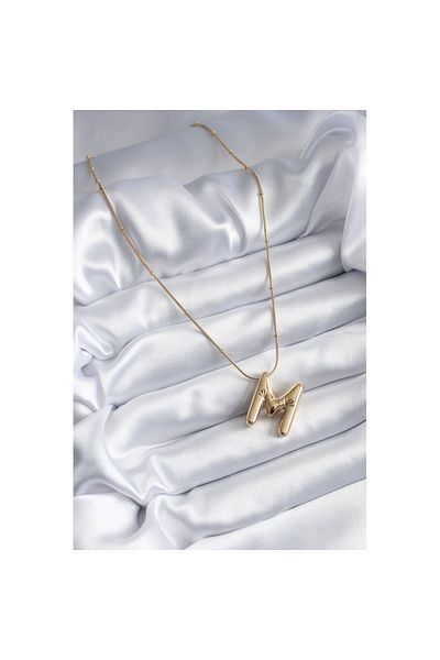 Skygo 316L Steel Gold Color Bubble "M" Letter Model Women's Necklace - TJ-BKO7944
