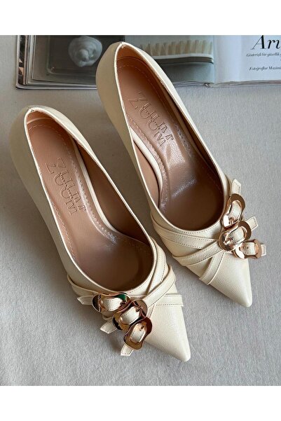 Zuum Gavin Toka Детальні жіночі туфлі на підборах - Екрю