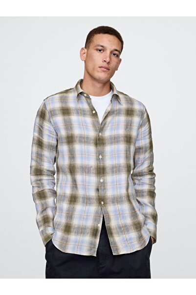 GAP Erkek Çok Renkli Keten Klasik Gömlek