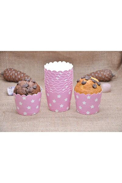 Larenya Cupcake Kalıbı & Kek Kapsülü & Yıldız Detaylı & Muffin Kek Kalıbı & 25'li Kek Kalıbı