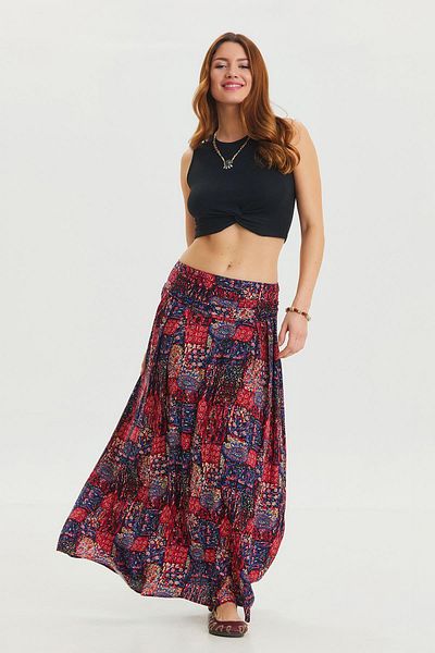 Los banditos Authentic Skirt with Elastic Waist and Drape Detail