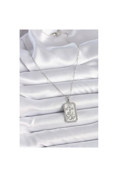 Skygo 316L Steel Silver Color Chain Crab Zodiac Zirconia Women's Necklace - Tj-Bko9448