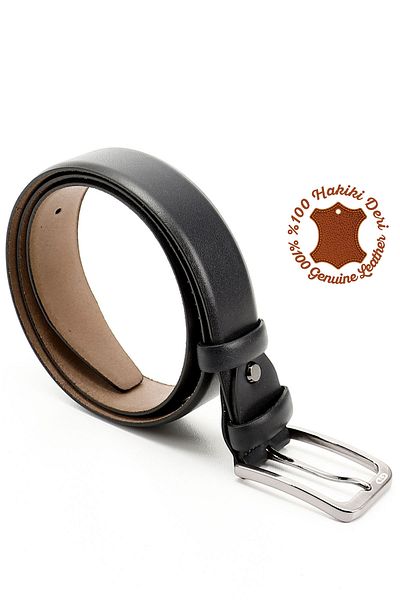 GÖNDERİ(R) Men's Navy Blue Antique Genuine Leather 3.5 cm Classic Belt