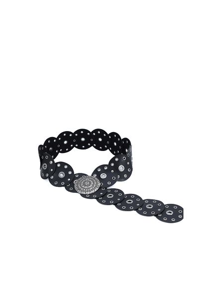 Sun Pieces Vegan Leather Vintage Round Cut Studded Bohemian Belt, Women's Belt
