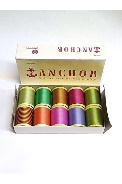 Anchor Koton Machine Embroidery Spool 10 Gram 10 Colors Mixed Set