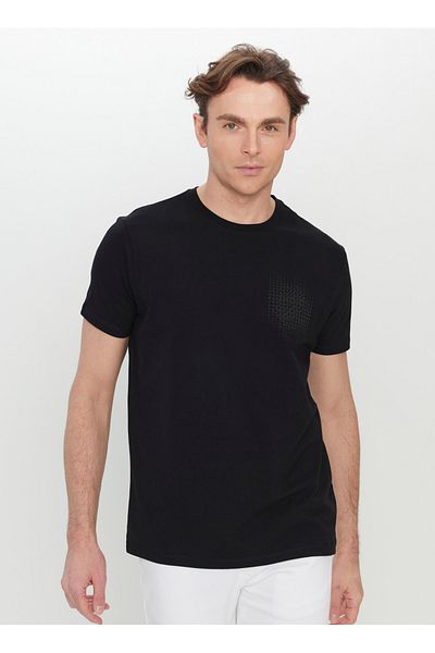 ALTINYILDIZ CLASSICS Altınyıldız Classics Crew Neck εμπριμέ μαύρο ανδρικό T-shirt ACE 091252074 _ΣΥΧ
