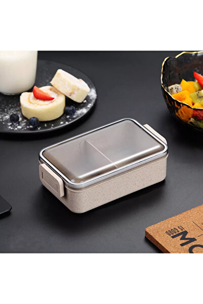 fulina Portable Lunch Box,Two Compartment Leak-proof,Separate Storage,for home,outdoor,17 x 10.5 x 5.3cm