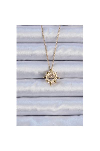 Skygo 316L Steel Chain Gold Color Zircon Stone Shining Star Necklace - Tj-Bko9083