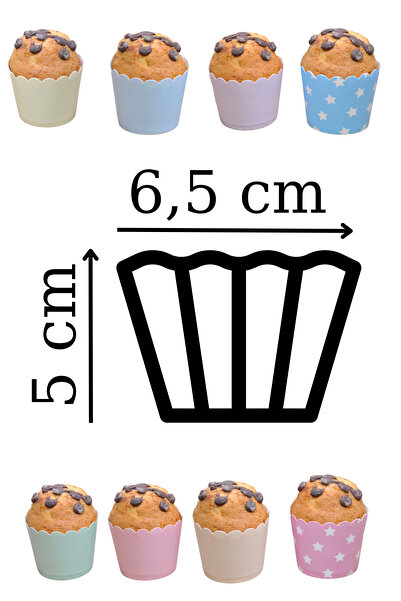 Larenya Cupcake Kalıbı & Kek Kapsülü & Yıldız Detaylı & Muffin Kek Kalıbı & 25'li Kek Kalıbı