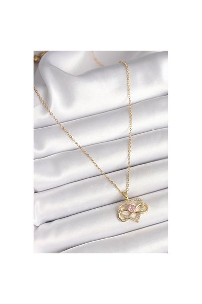 Skygo 316L Gold Color Steel Chain Zircon Stone Women's Necklace - Tj-Bko9865