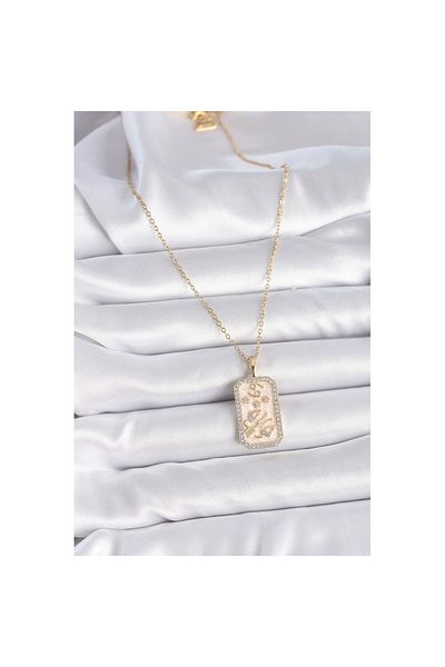 Skygo 316L Steel Gold Color Chain Cancer Zodiac Sign Women's Necklace with Zircon Stone - Tj-Bko9467