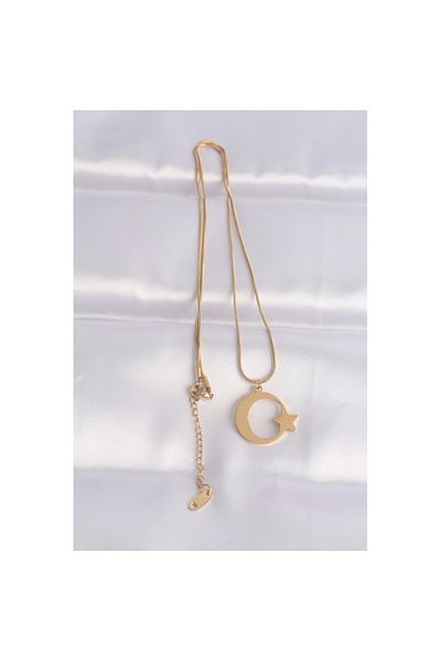 Skygo 316L Steel Chain Gold Color Moon Star Unisex Necklace - Tj-Bko8699