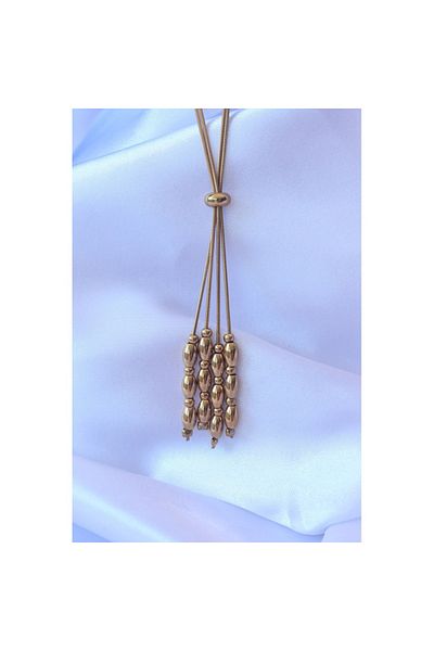 Skygo 316L Steel Gold Color Adjustable Length Dangle Model Necklace - Tj-Bko8885