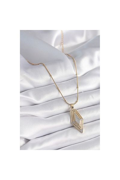 Skygo 316L Steel Gold Color Zircon Stone Vintage Model Women's Necklace - Tj-Bko9517