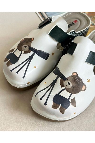 Zuum Dr Betty Printed Anatomic Women's Sabo - Green Striped Bear