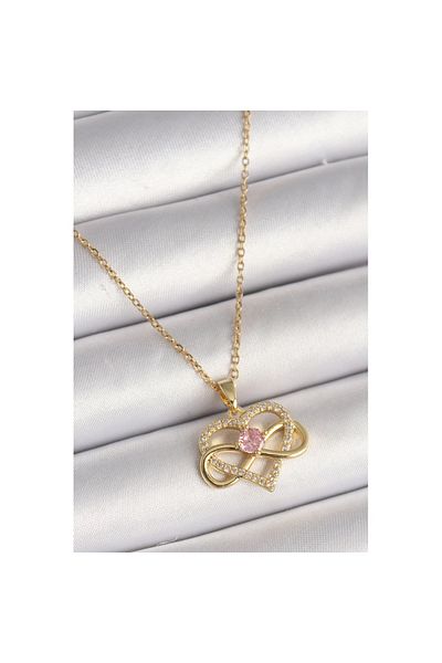 Skygo 316L Gold Color Steel Chain Zircon Stone Women's Necklace - Tj-Bko9865