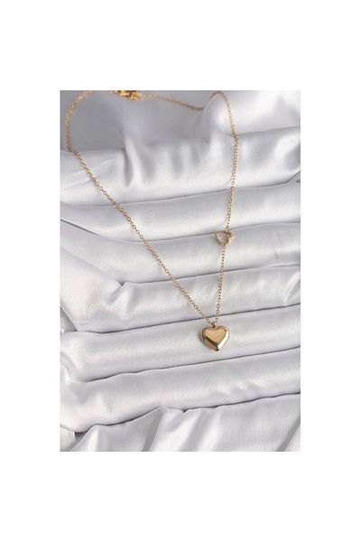 Skygo Gold Colored 316L Heart Figure Chain Women's Necklace - Tj-Bko9774