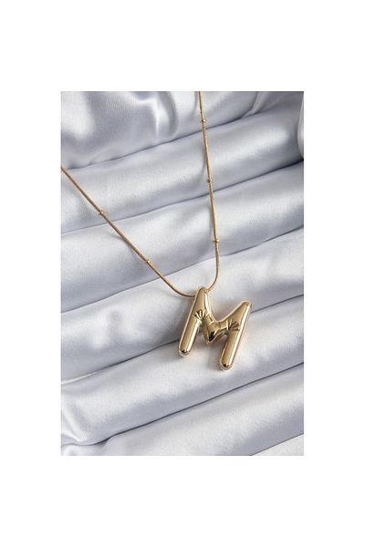 Skygo 316L Steel Gold Color Bubble "M" Letter Model Women's Necklace - TJ-BKO7944