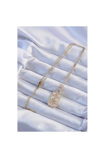 Skygo 316L Steel Chain Gold Color Tarot Necklace with Zircon Stone Frame - Tj-Bko9243