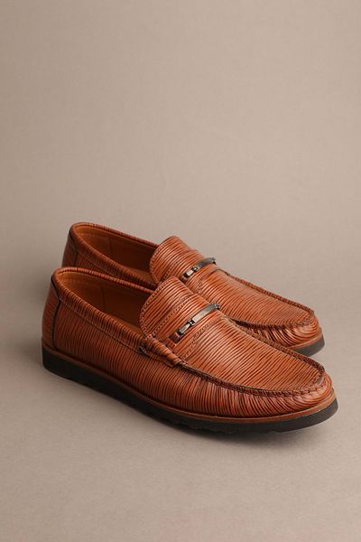 Gondol Men's Genuine Leather Classic Loafer Tan 42 Model