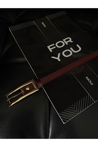 Fiori Thin Belt with Gold Buckle, Trouser Belt, Shirt Belt, Jacket Belt