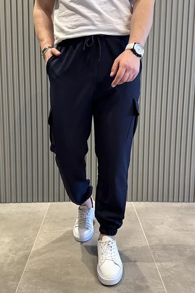 MİSHAR İTALİA Ανδρικό φούτερ Navy Blue Cargo Pocket