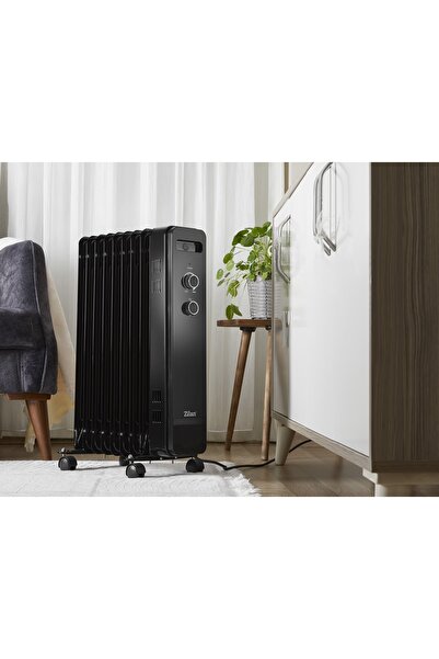 Zilan Elektrický ohrievač ZLN8443 čierny, 9 prvkov, výkon 2000 W, nastaviteľný termostat