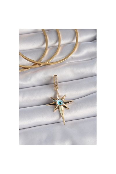 Skygo Brass Gold Zircon Stone Star Evil Eye Beads Ajda Charm - Tj-Bc1006