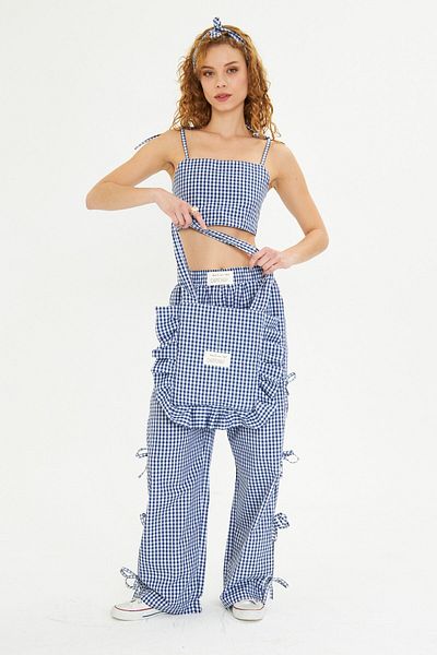 The Champ Clothing Geantă zilnică din material textil cu carouri pentru femei, cu suport matlasat, la modă și confortabilă