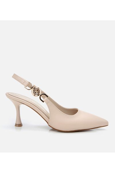 Hotiç Women's Beige Open Back Stiletto