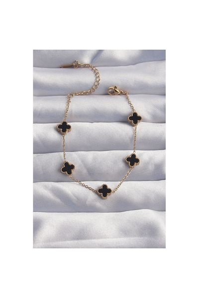 Skygo Gold Colored Black Enamel 316l Baby Bracelet - Tj-bb6276