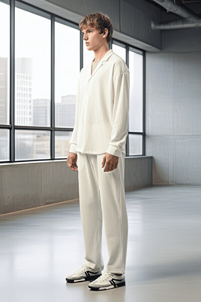 Valiberta Апаш з довгими рукавами та тіньовим візерунком - Екрю