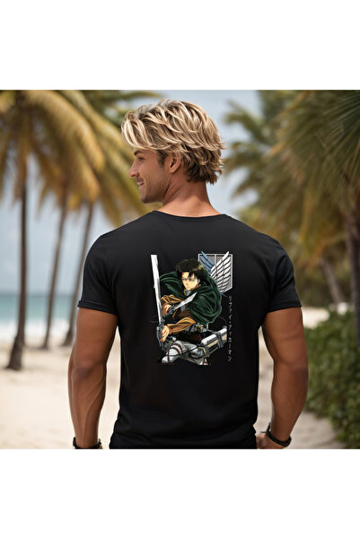GHAND Levi Ackermann Attack on Titan Printed Oversize Unisex Black White 100%...