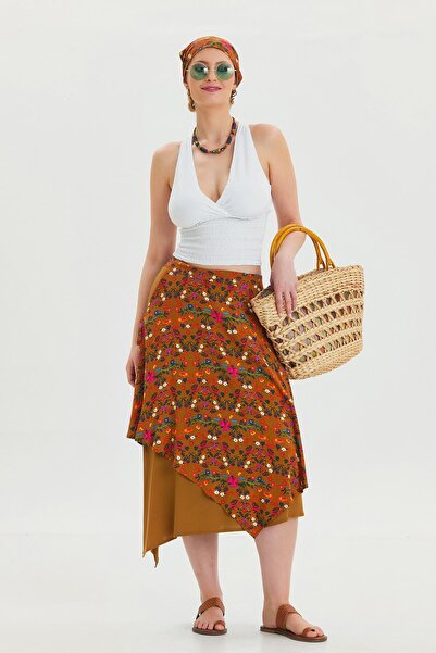 Los banditos Bağlama Detaylı Beli Lastikli Salaş Etek