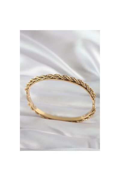 Skygo Gold Colored 316l Twist Chain Women's Handcuffs - Tj-bb5904
