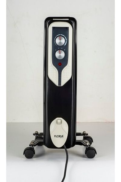 Floria Calorifer electric Floria ZLN3659,Negru 2000 W, 9 elementi, 3 trepte de putere, Termostat reglabil